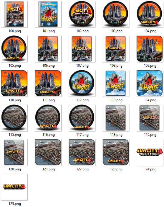 Иконки из набора к игре SimCity 4 Rush Hour
