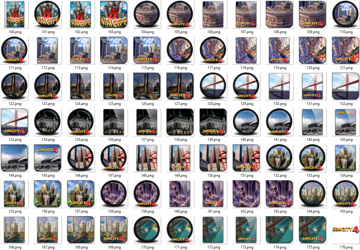 Иконки из набора к игре SimCity 4
