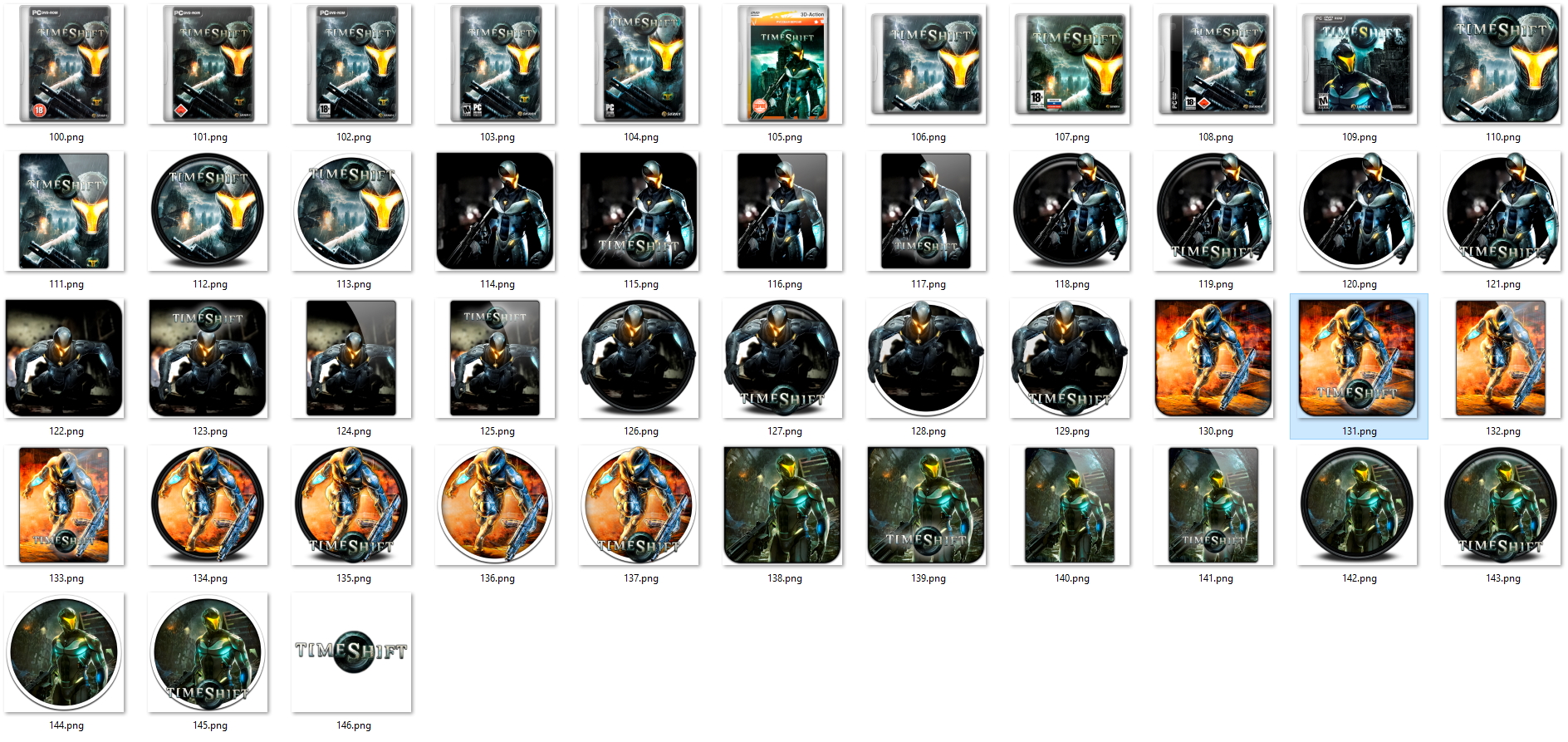 Иконки из набора к игре TimeShift