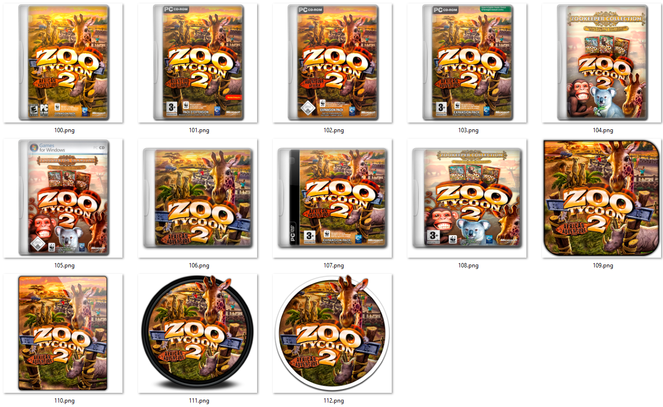 Иконки из набора к игре Zoo Tycoon 2 African Adventure