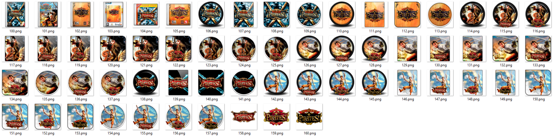 Иконки из набора к игре Pirates Sid Meier