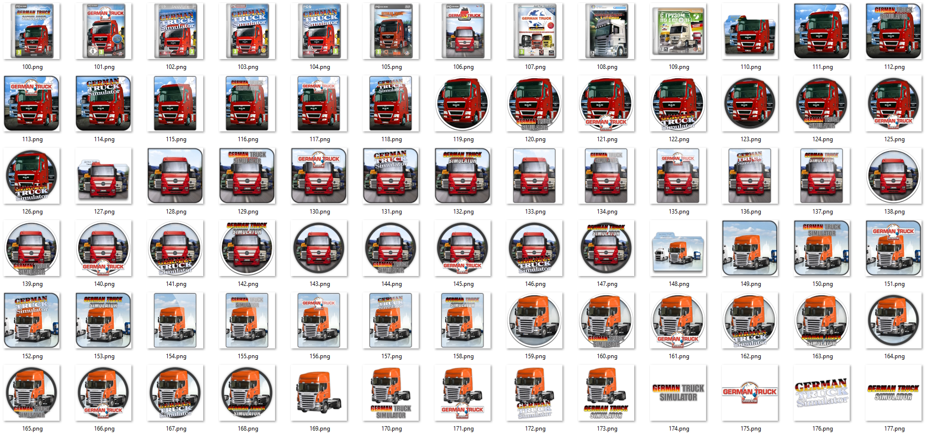 Иконки из набора к игре German Truck Simulator