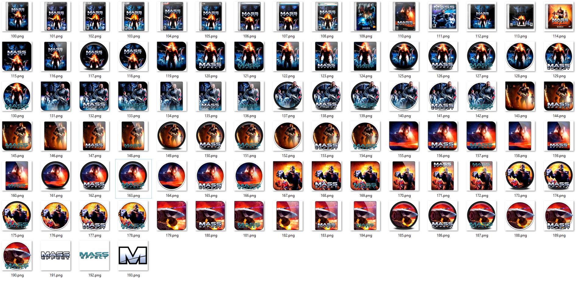 Иконки из набора к игре Mass Effect