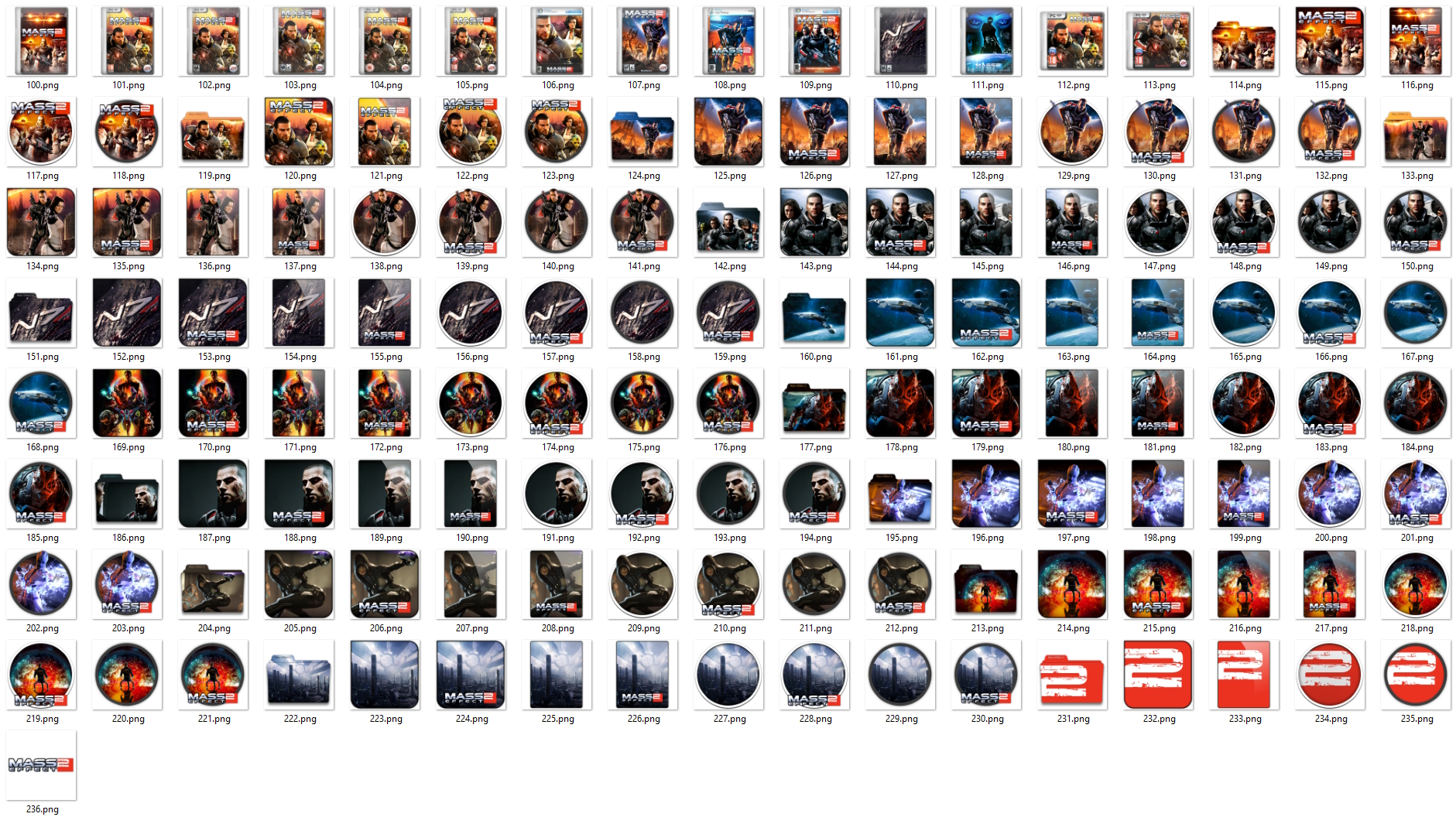 Иконки из набора к игре Mass Effect 2