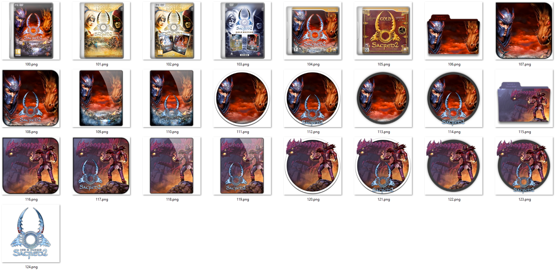 Иконки из набора к игре Sacred 2 Ice & Blood